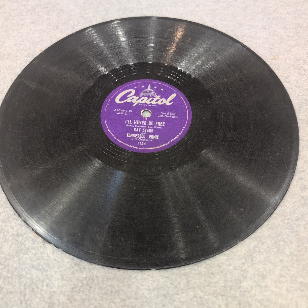 Kay Starr Tennessee Ernie I'll Never Be Free Capitol 1124 78 RPM Shellac Record - Picture 3 of 4